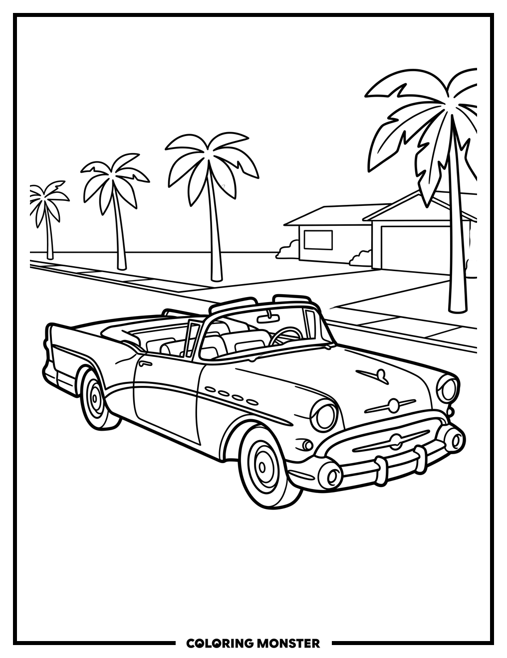1950s Buick Roadmaster Convertible Coloring Page