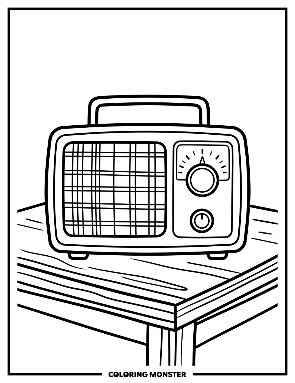 1950s Tabletop Radio Coloring Page