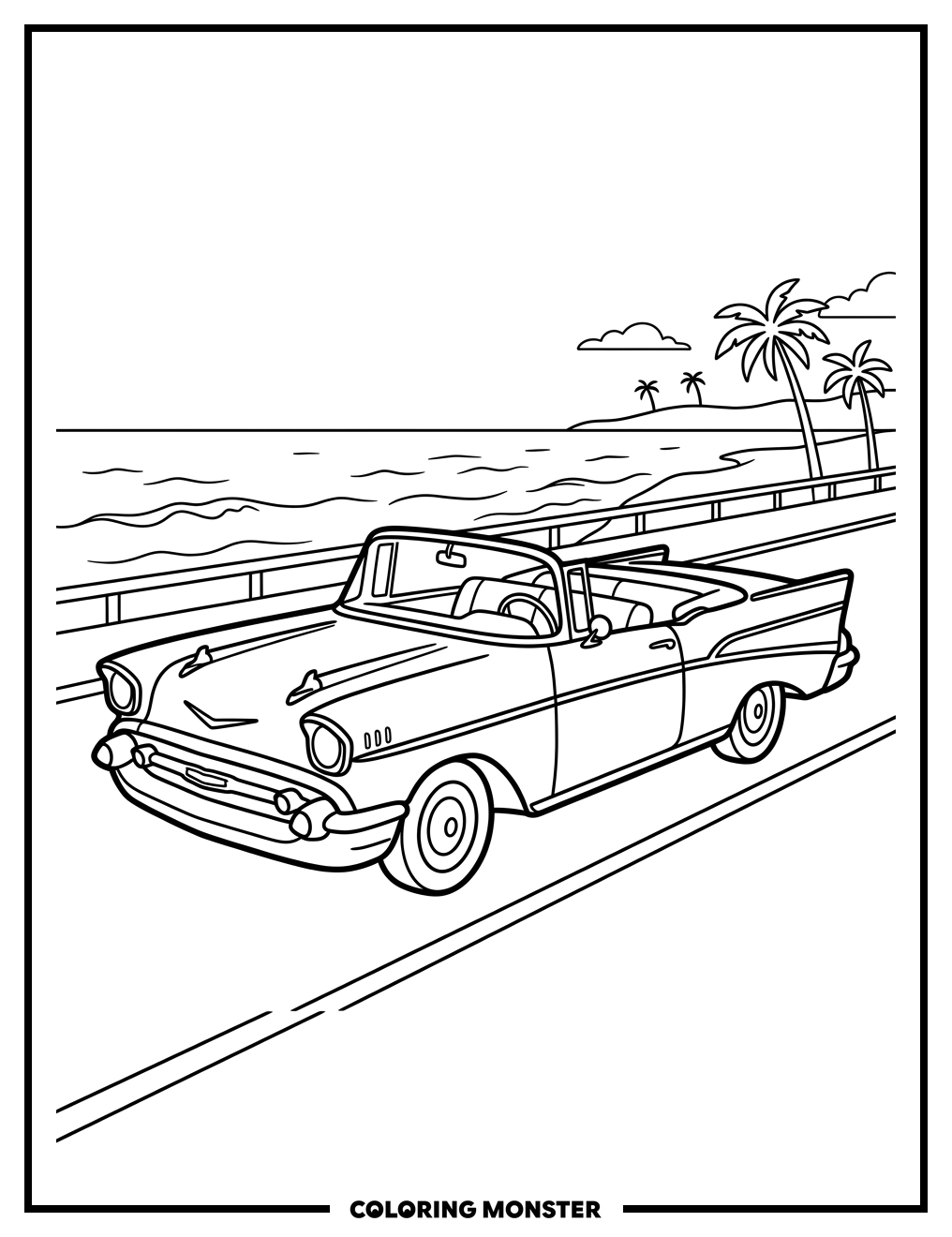 1957 Chevrolet Bel Air Convertible Coloring Page