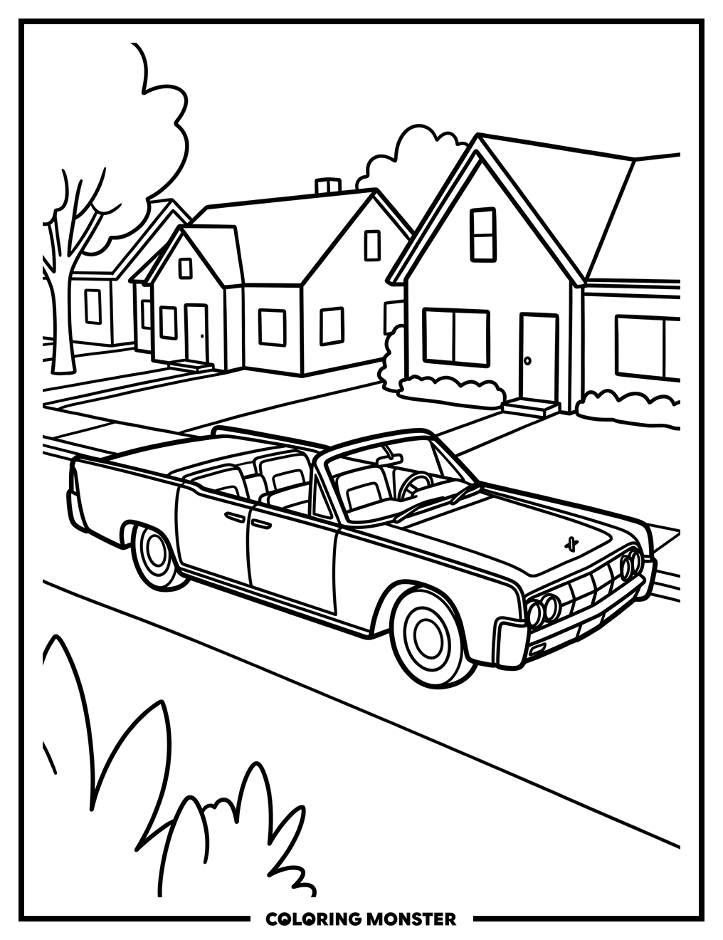1960s Lincoln Continental Convertible Coloring Page