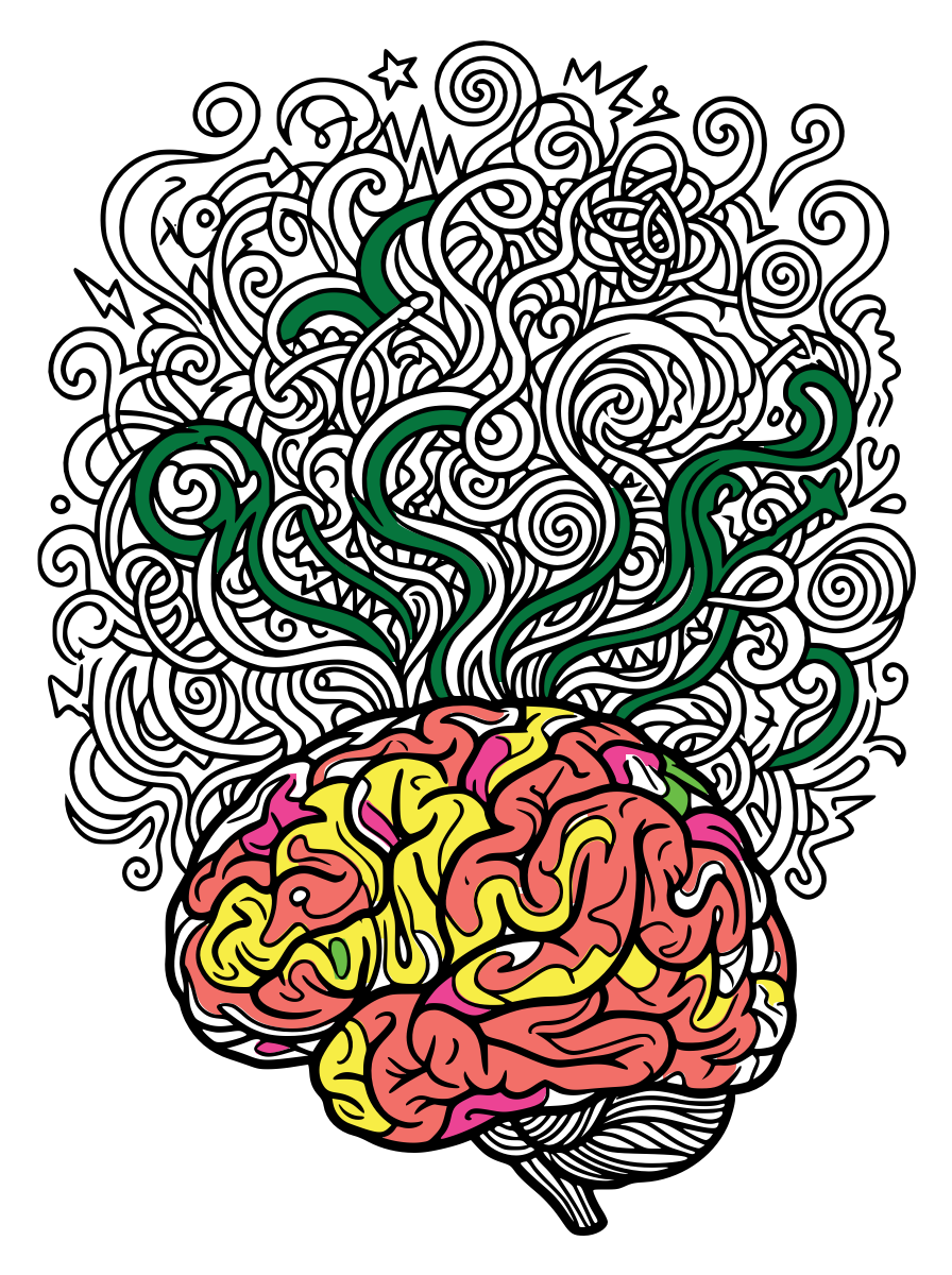 Abstract Brain With Swirling Thoughts colored by @kanejamison