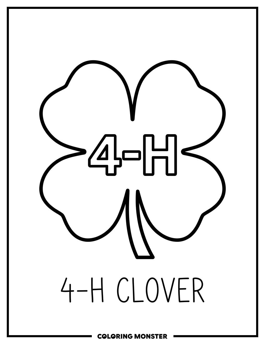4-H Clover Logo Coloring Page