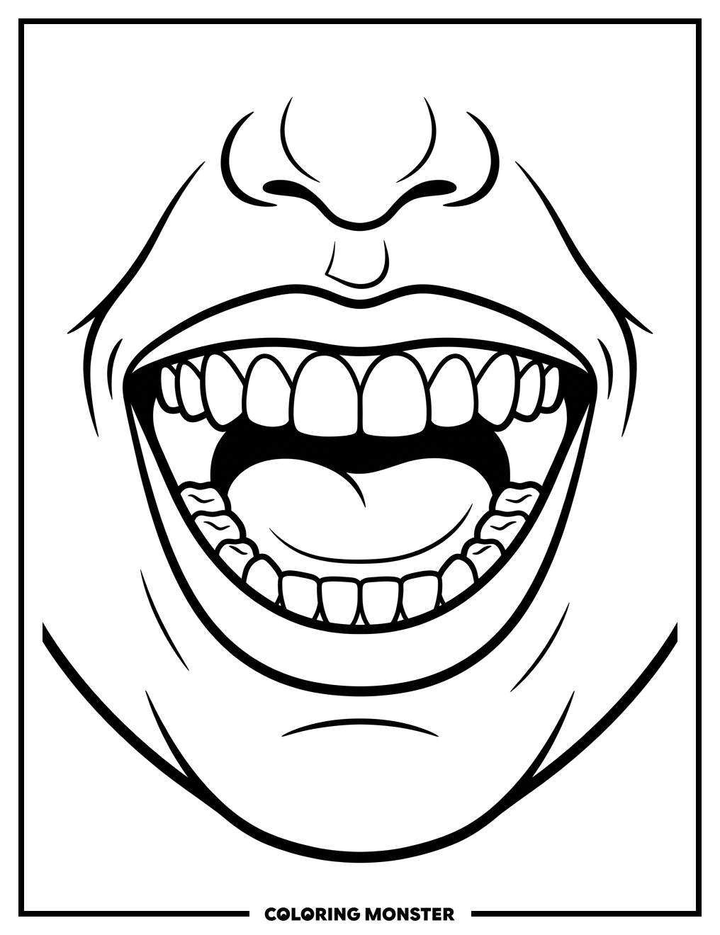 A Cheerful Smiling Mouth Coloring Page