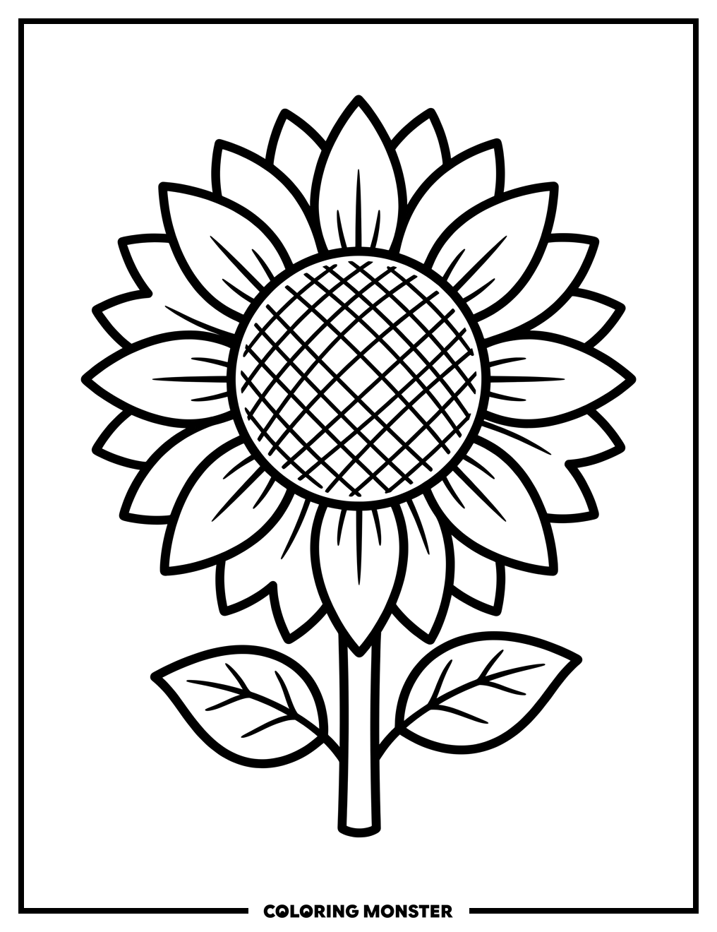 A Cheerful Sunflower Coloring Page