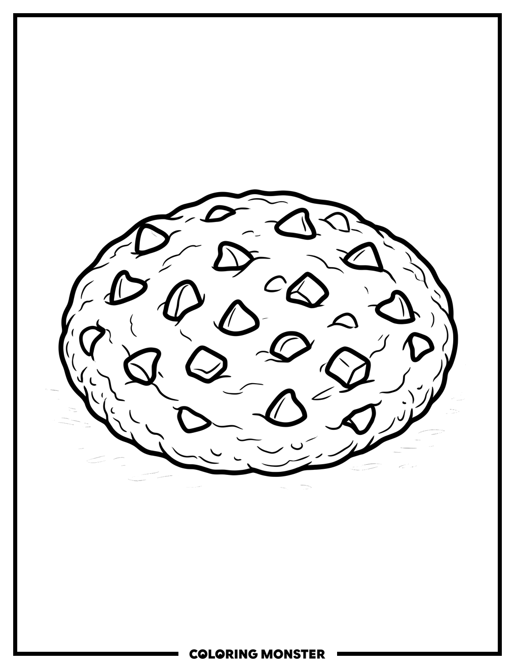 A Chocolate Chip Cookie Coloring Page