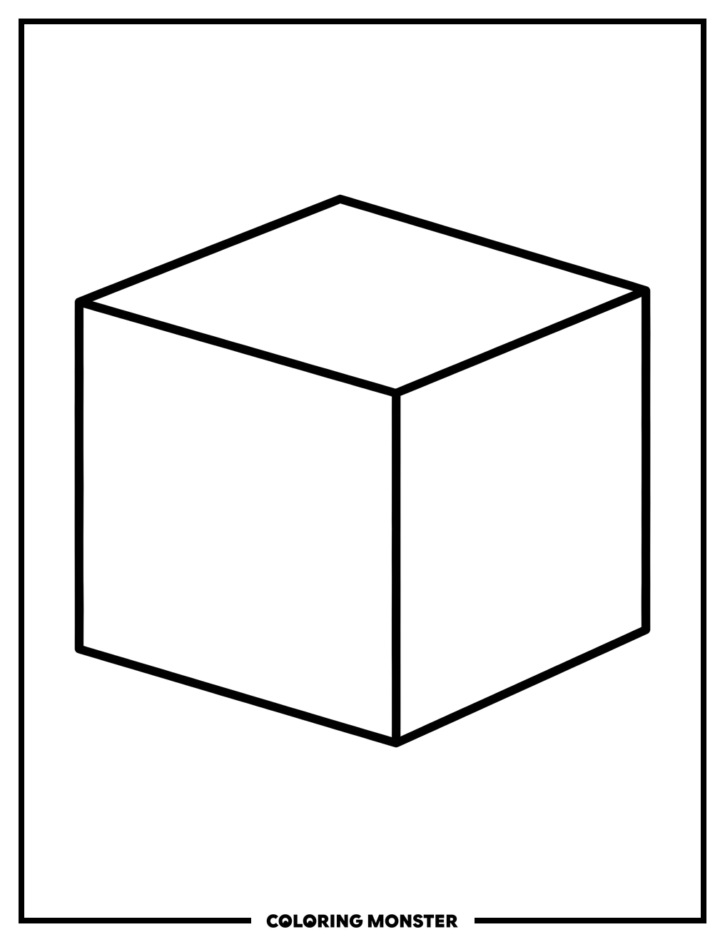A Geometric Cube Coloring Page
