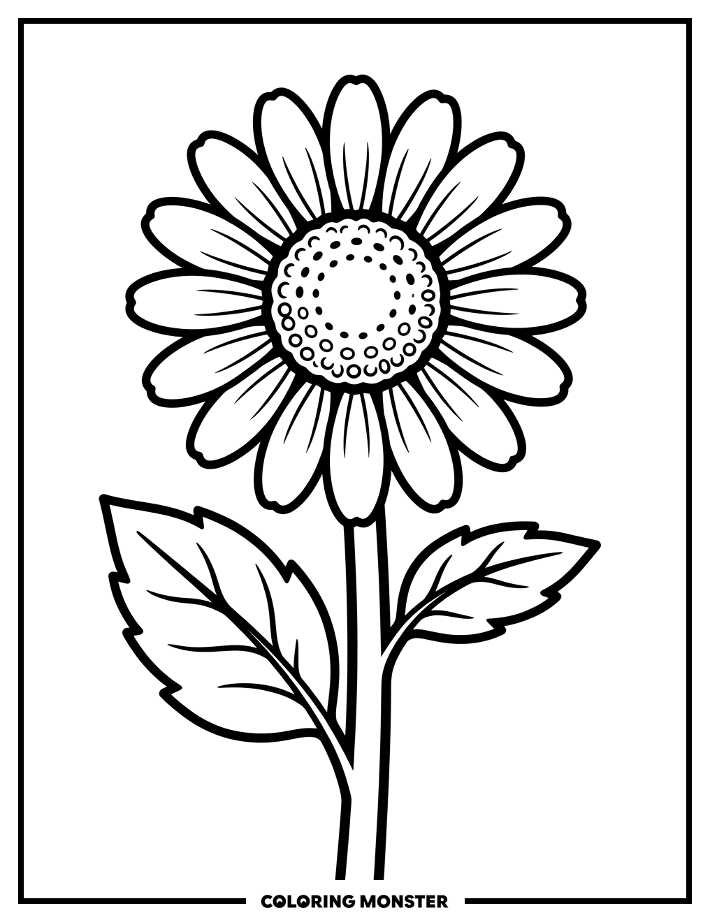 A Large Daisy in Bloom Coloring Page