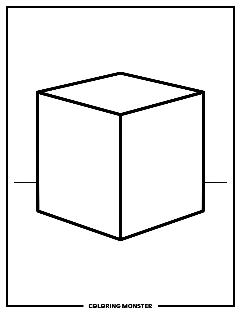 A Solid Cube Coloring Page