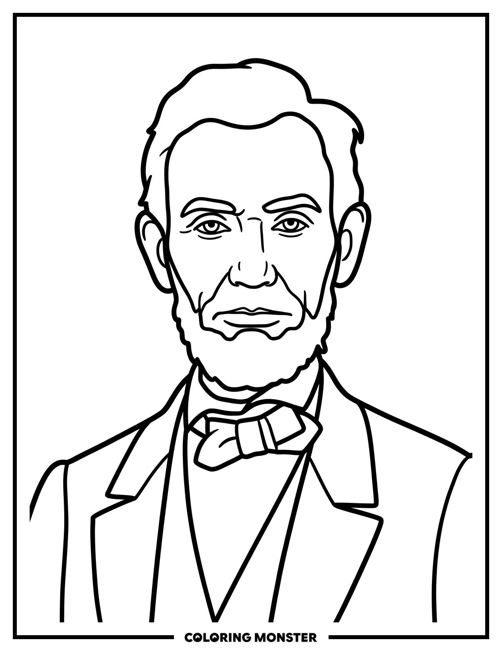 Abraham Lincoln Portrait Coloring Page