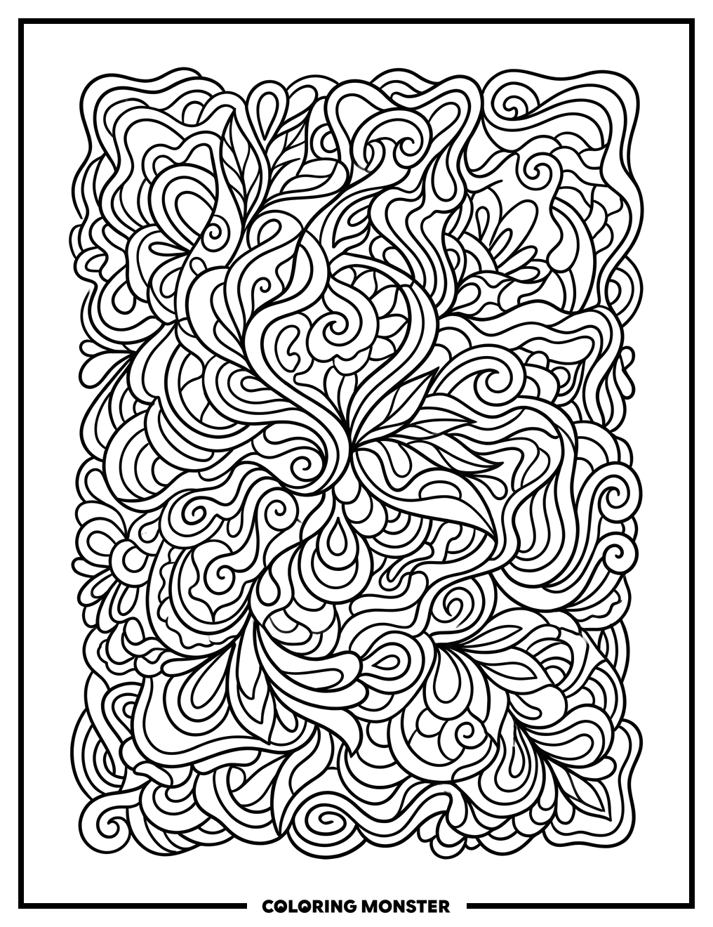 Abstract Organic Shapes Coloring Page