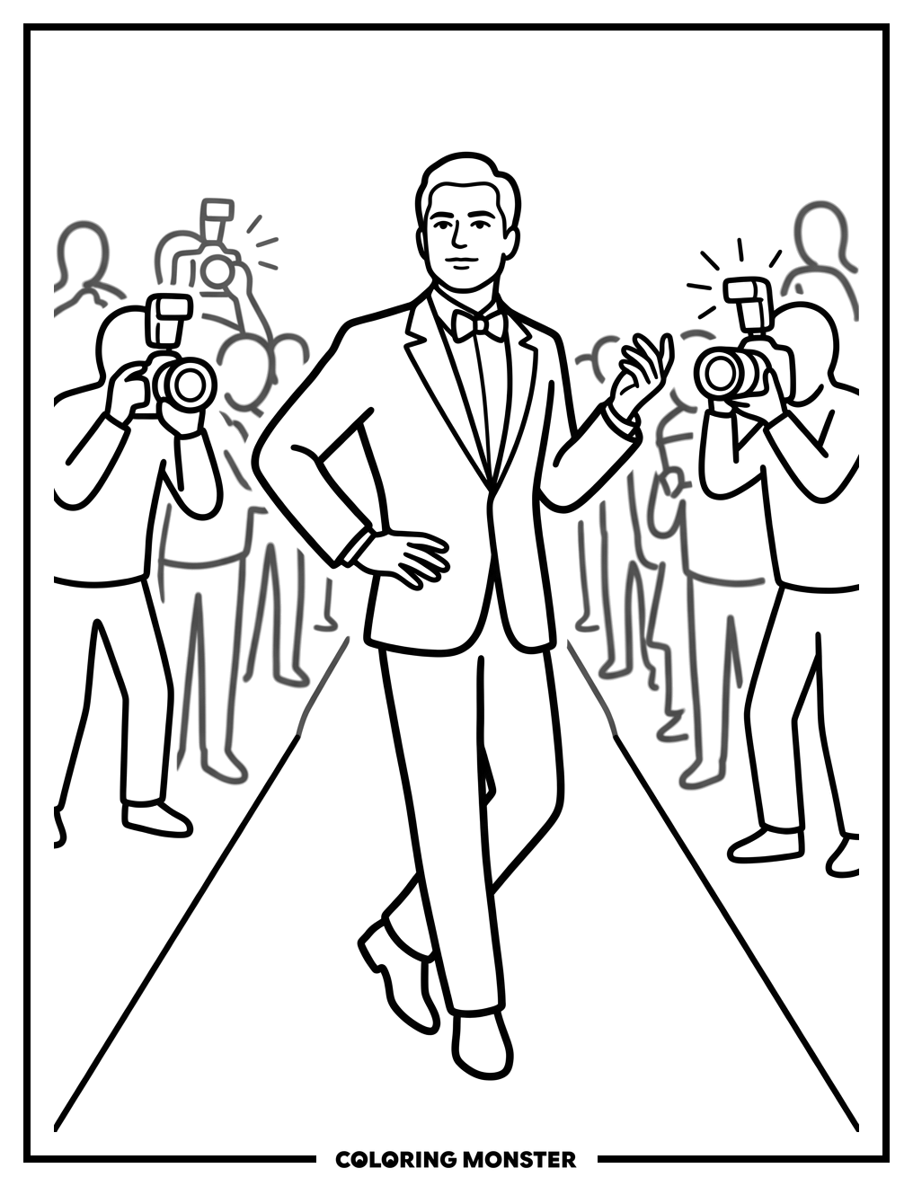 Actor on Red Carpet Coloring Page