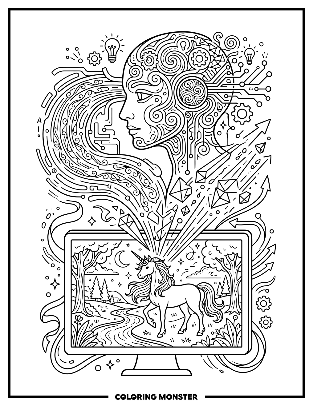 AI Art Generator Coloring Page