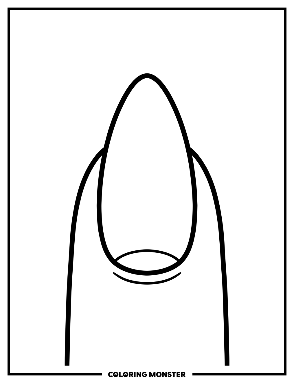 Almond Nail Outline Coloring Page
