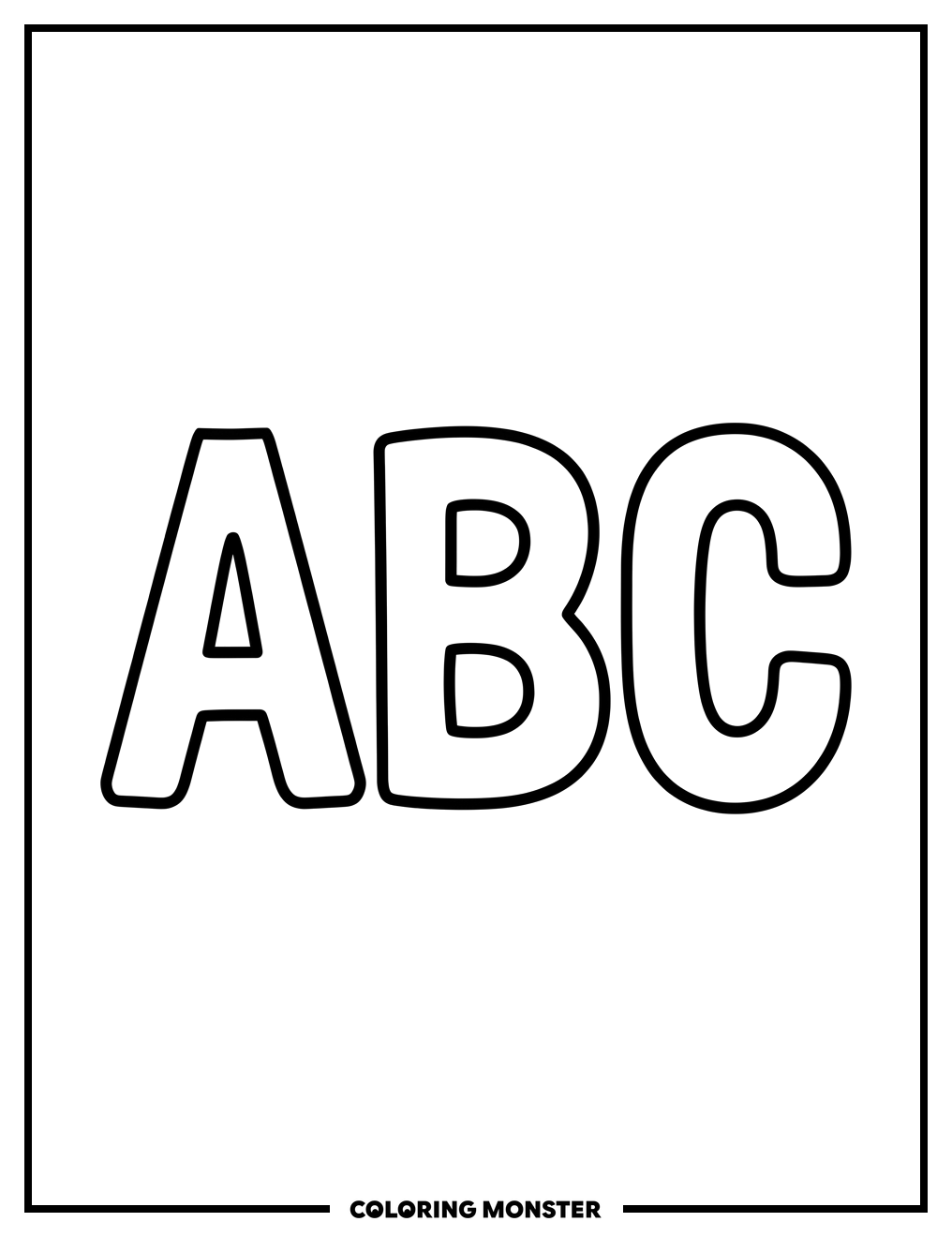 Alphabet Blocks ABC Coloring Page