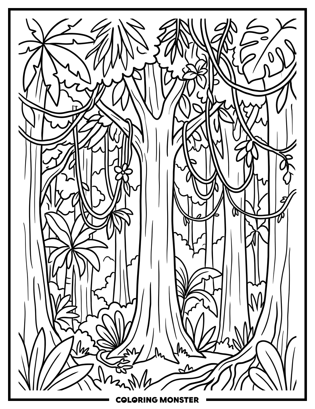 Amazon Rainforest Canopy Coloring Page