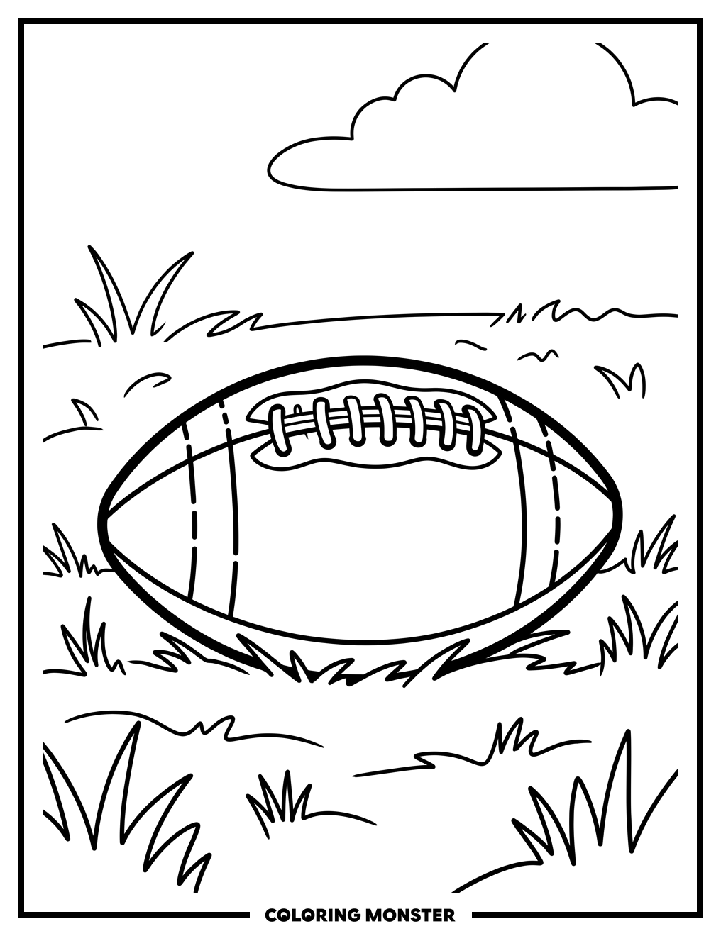American Football on Field Coloring Page