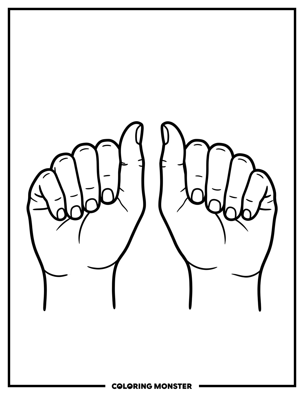 American Sign Language Letter A Coloring Page