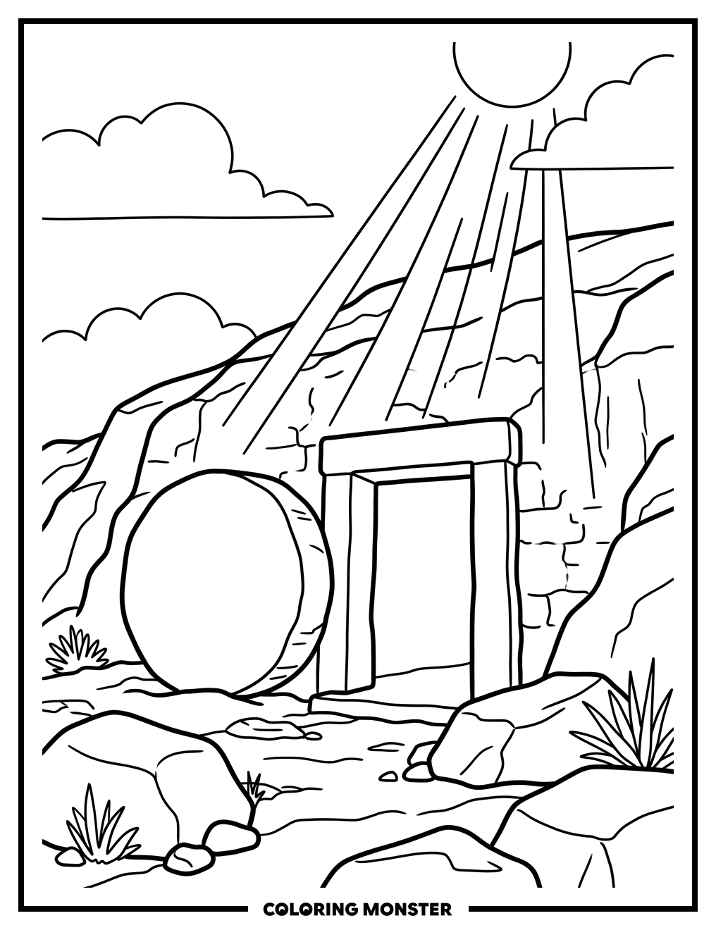 Ancient Tomb Entrance Coloring Page