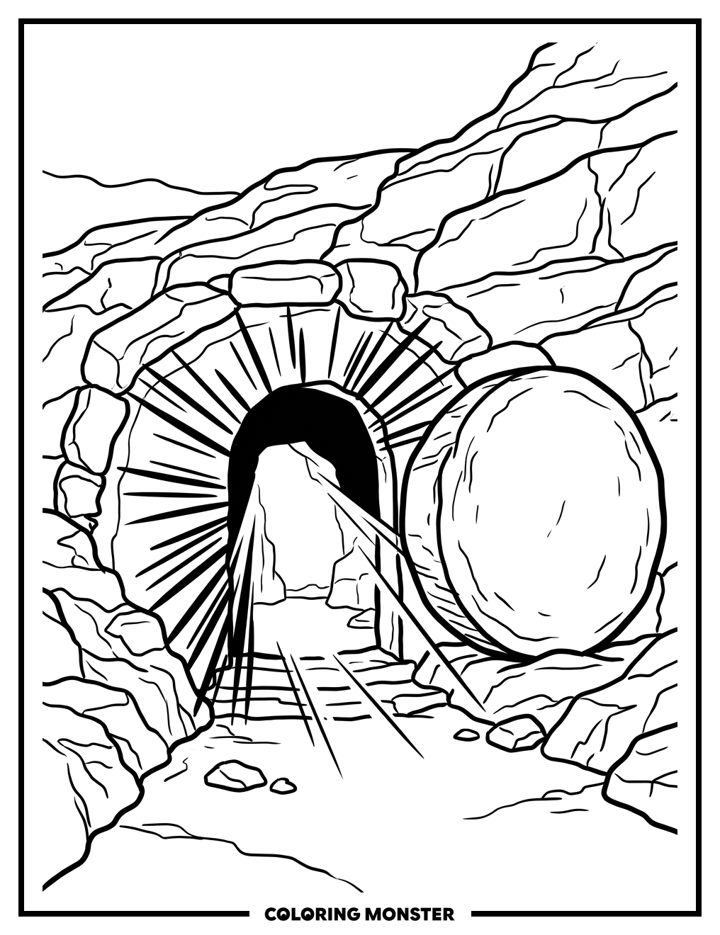 Ancient Tomb Entrance Coloring Page