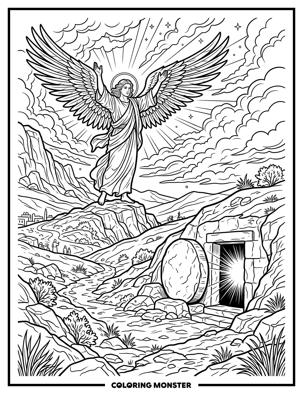 Angel Above Open Tomb