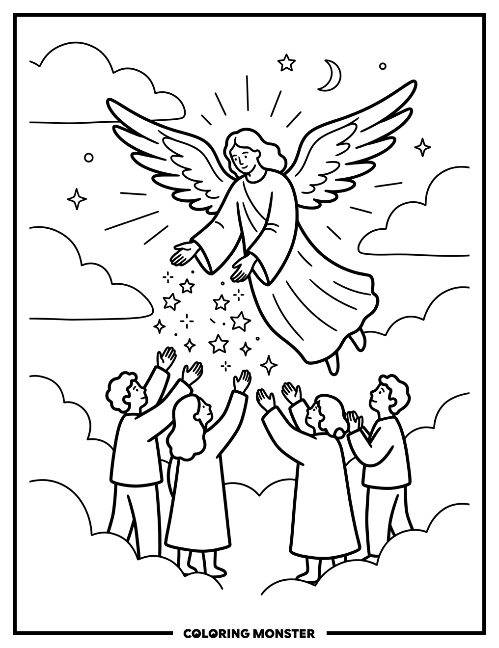 Angel Offering Gifts Coloring Page