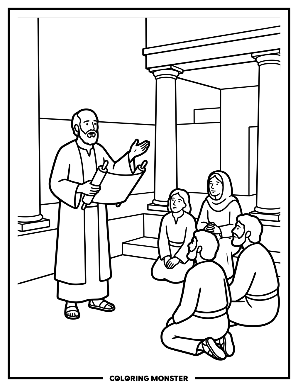 Apostle Paul Speaking to Listeners Coloring Page