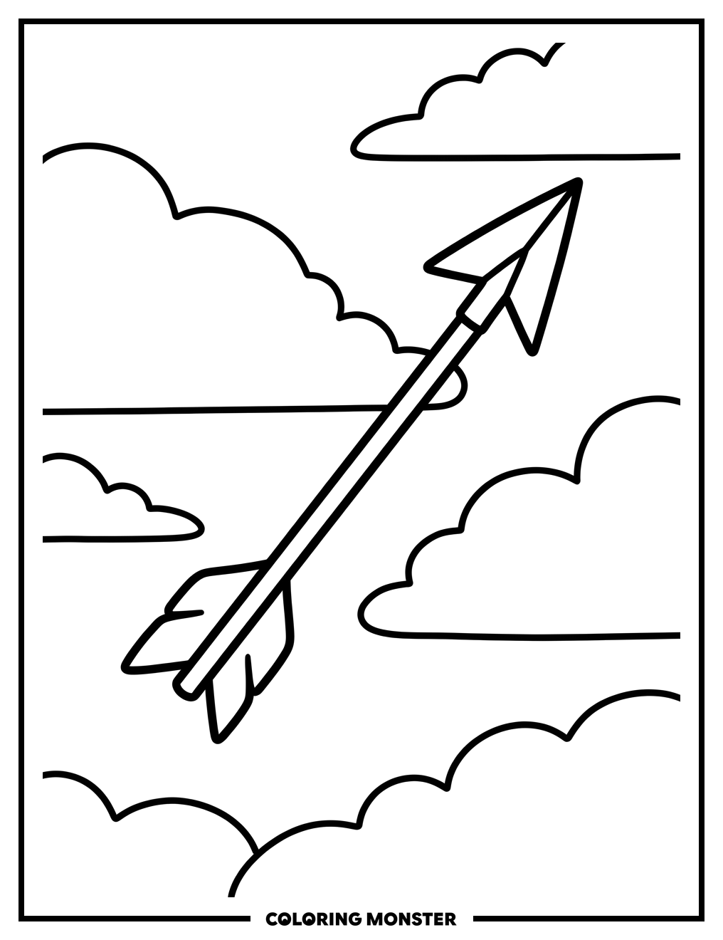 Arrow in Flight Coloring Page