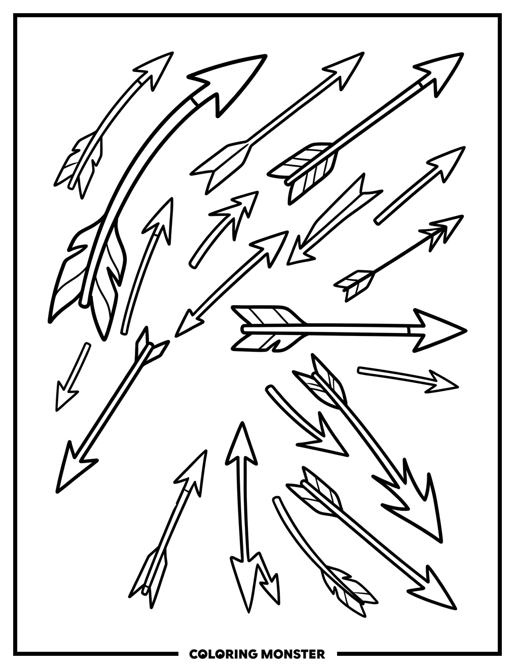 Arrows In Flight Coloring Page