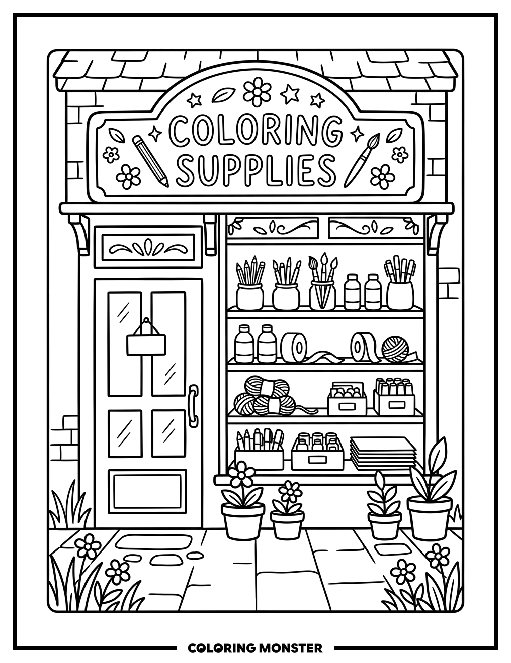 Art Supply Storefront Coloring Page