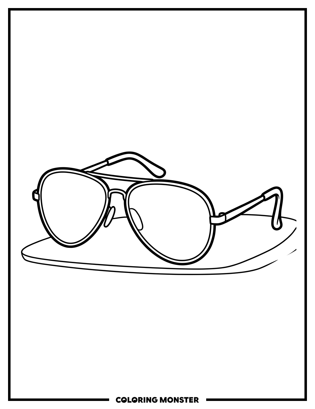 Aviator Sunglasses Coloring Page