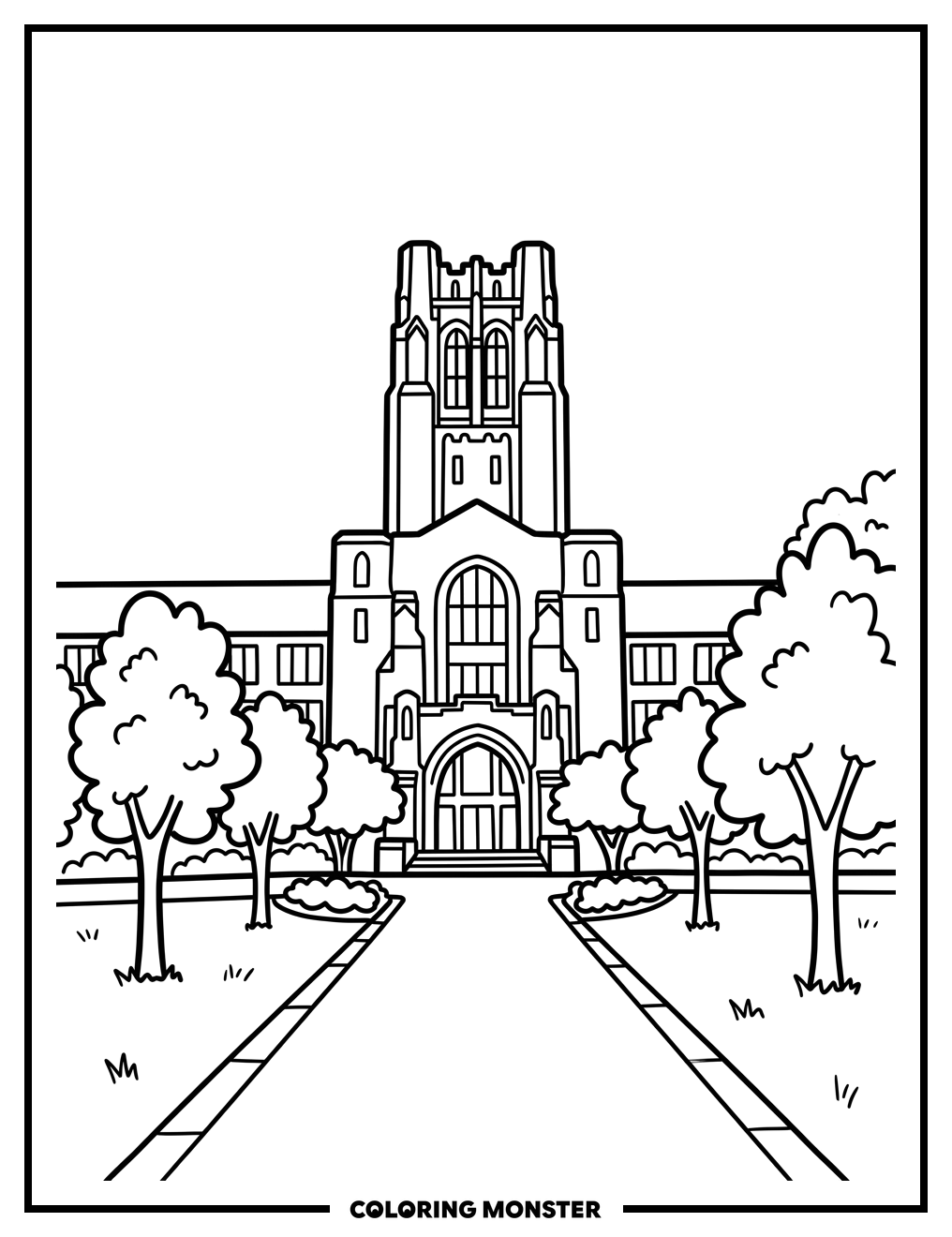 Ayres Hall at University of Tennessee Coloring Page