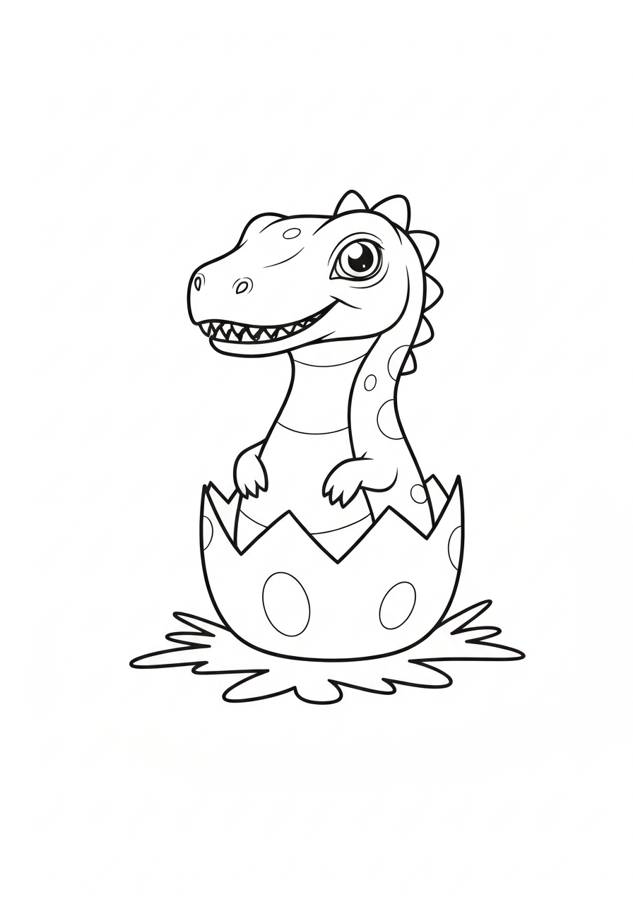 Baby Dinosaur Hatching From An Egg