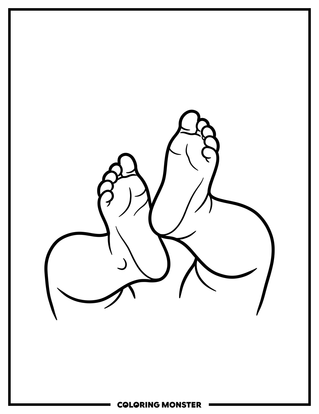 Baby Feet Kicking in Air Coloring Page