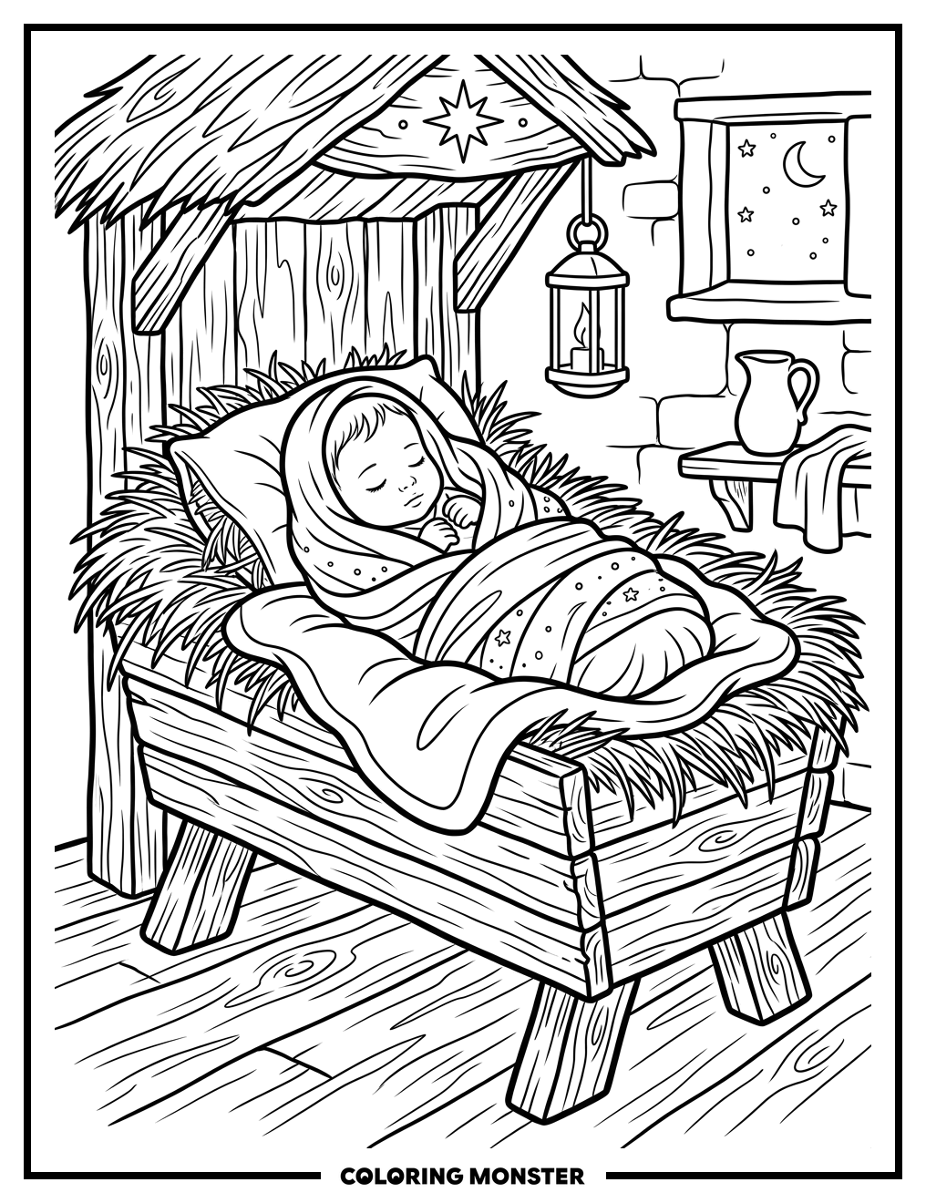Baby Mary Sleeping in a Manger