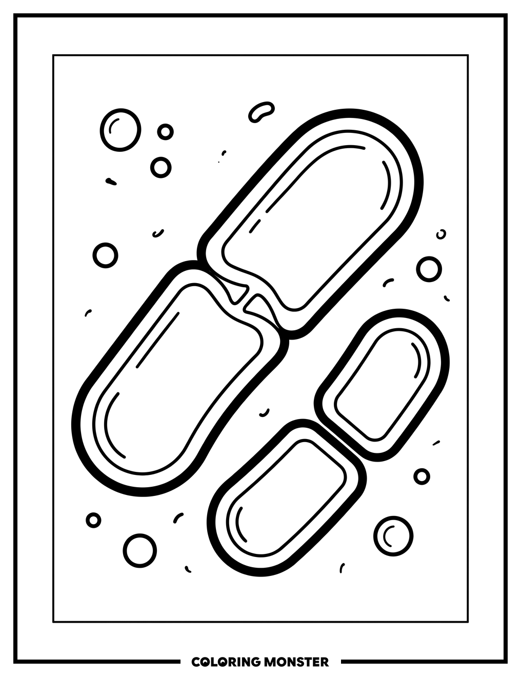 Bacteria Undergoing Binary Fission Coloring Page