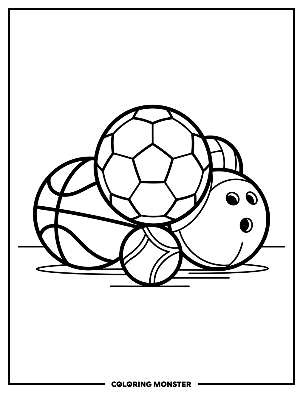 Balls Collection Coloring Page