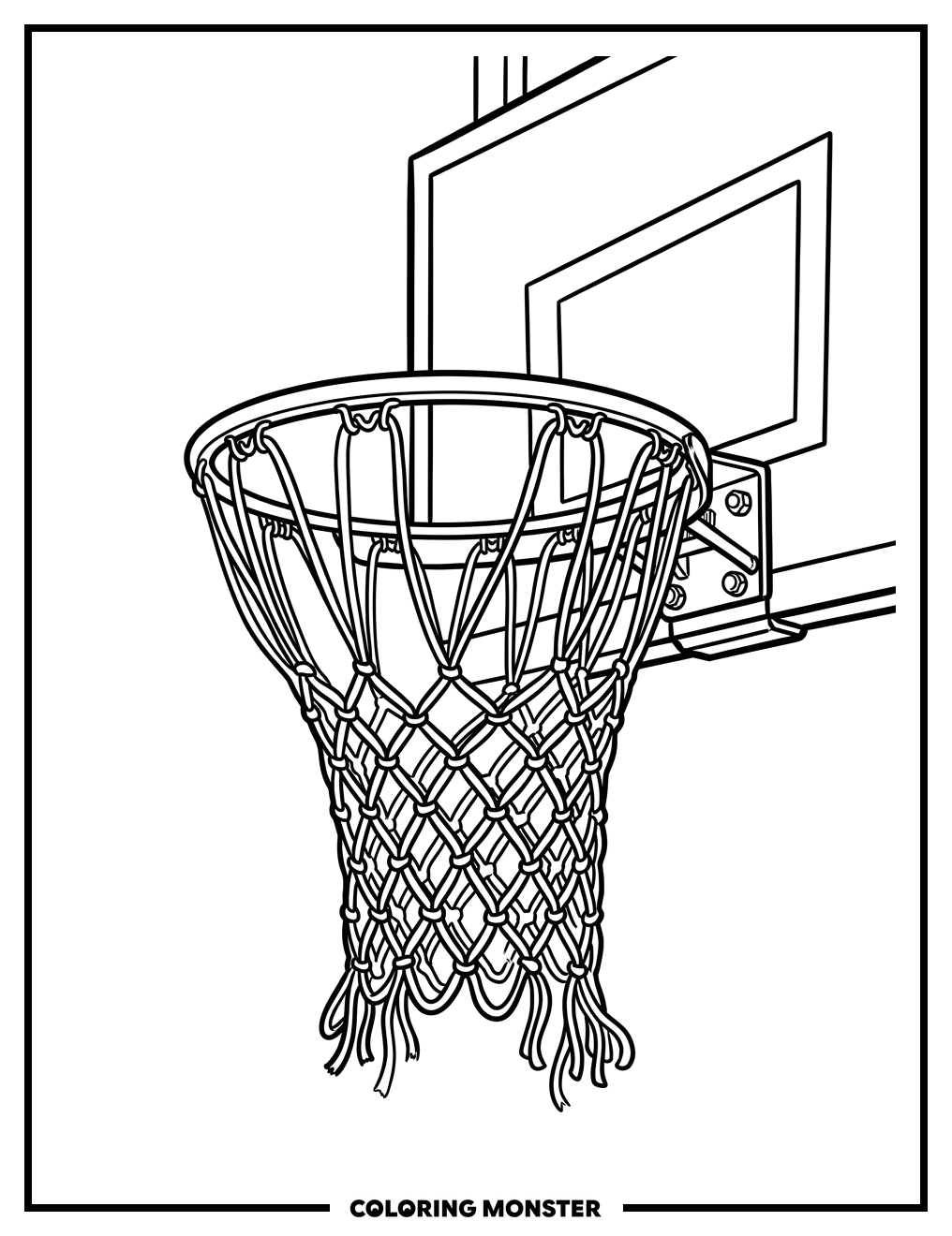 Basketball Hoop and Net Coloring Page
