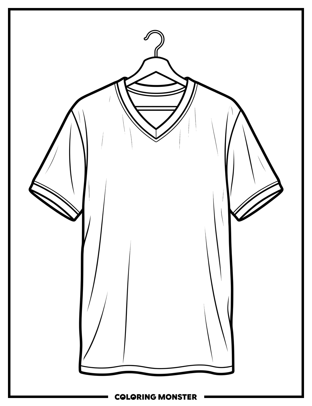 Basketball Jersey Hanging on Hanger Coloring Page