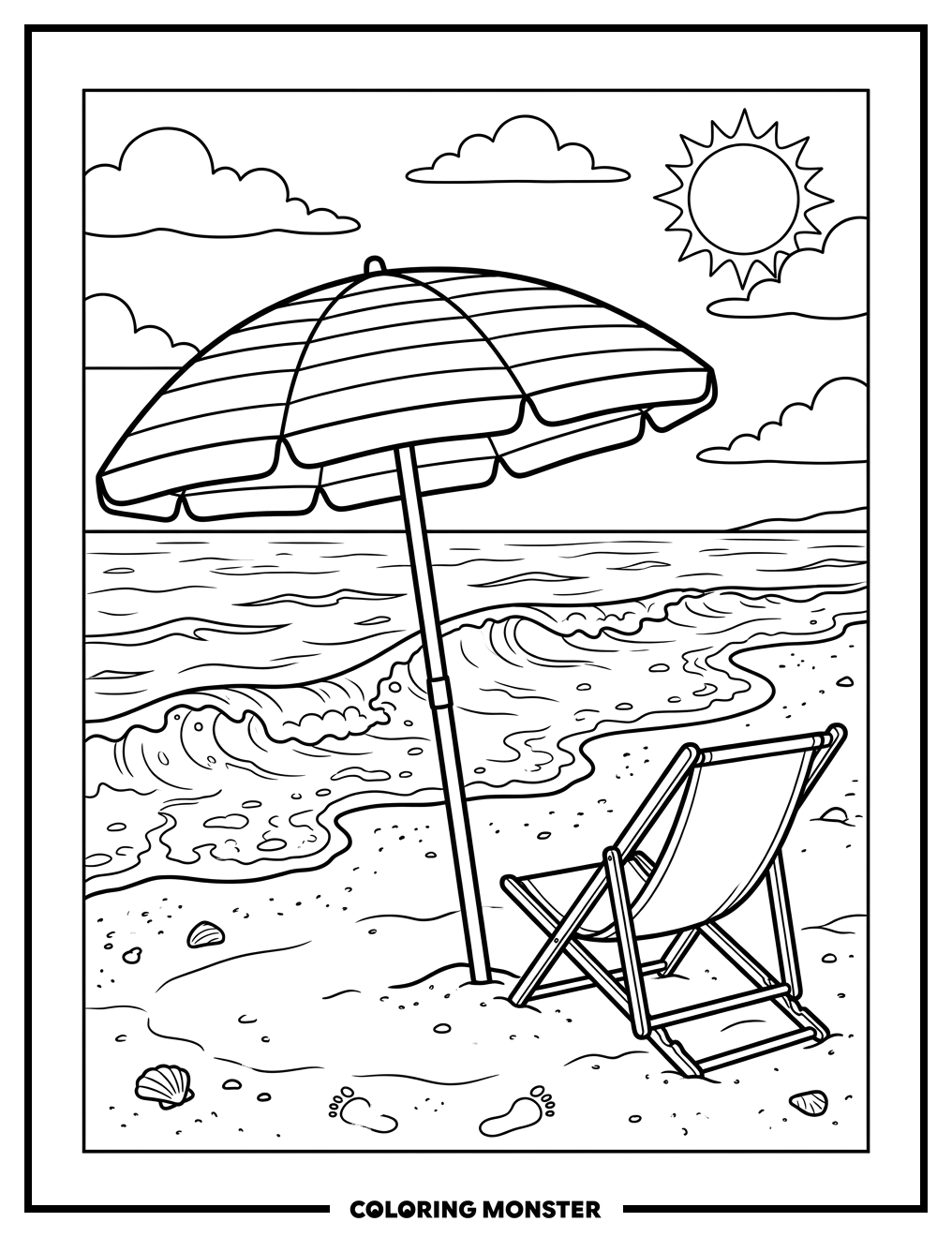 Beach Umbrella and Chair