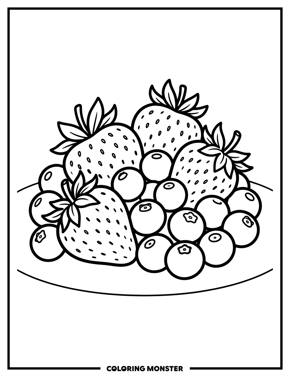 Berries on a Table Coloring Page