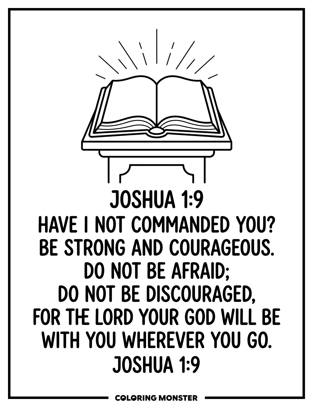 Bible Verse With Open Bible Coloring Page