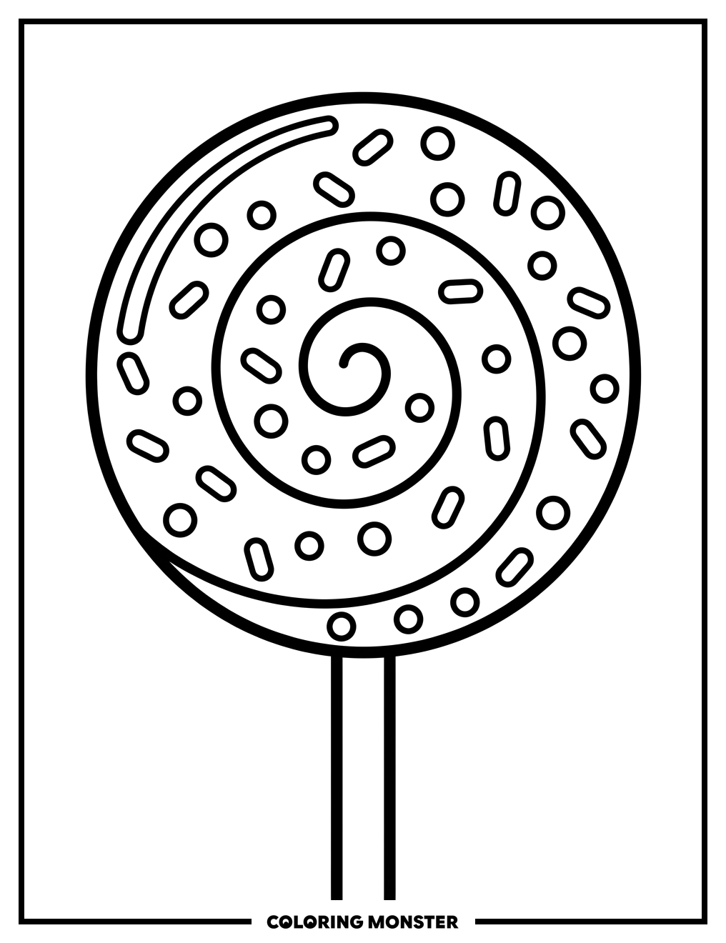 Big Lollipop With Sprinkles Coloring Page