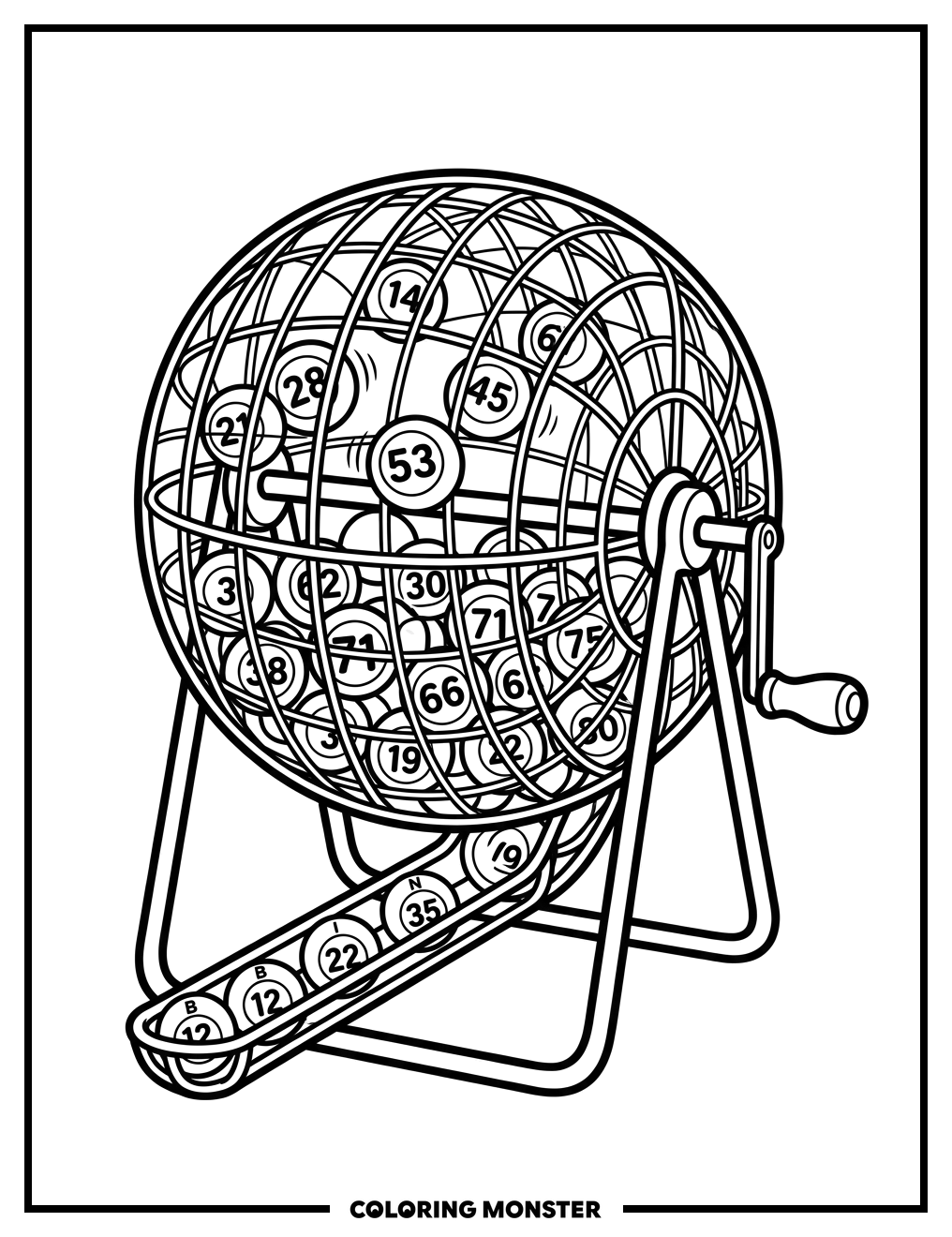 Bingo Ball Tumbler Coloring Page