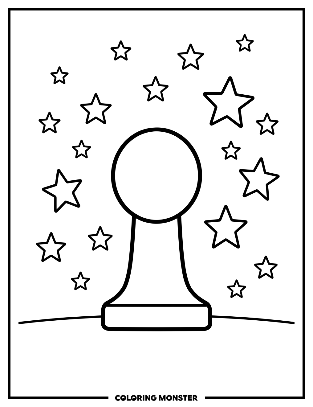 Bingo Marker and Stars Coloring Page