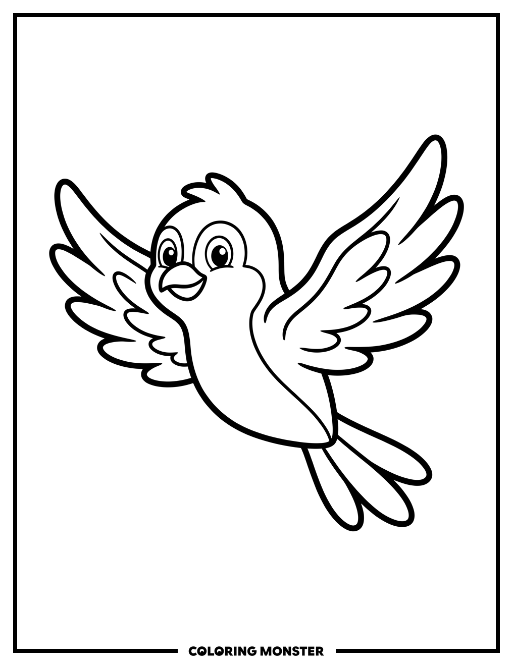 Bird In Flight Coloring Page