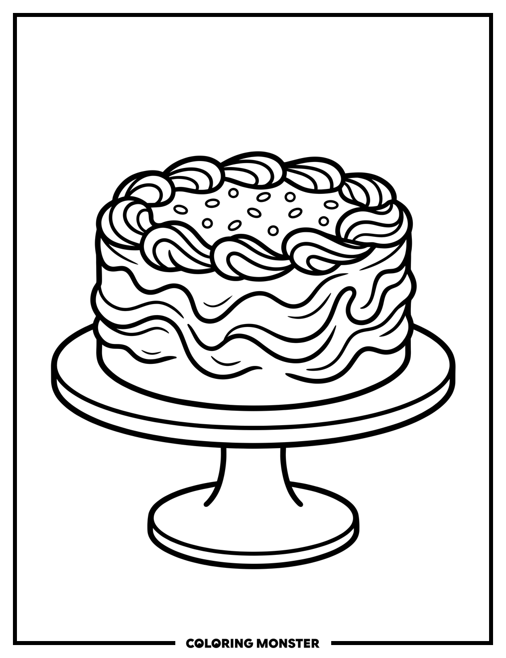 Birthday Cake With Sprinkles Coloring Page