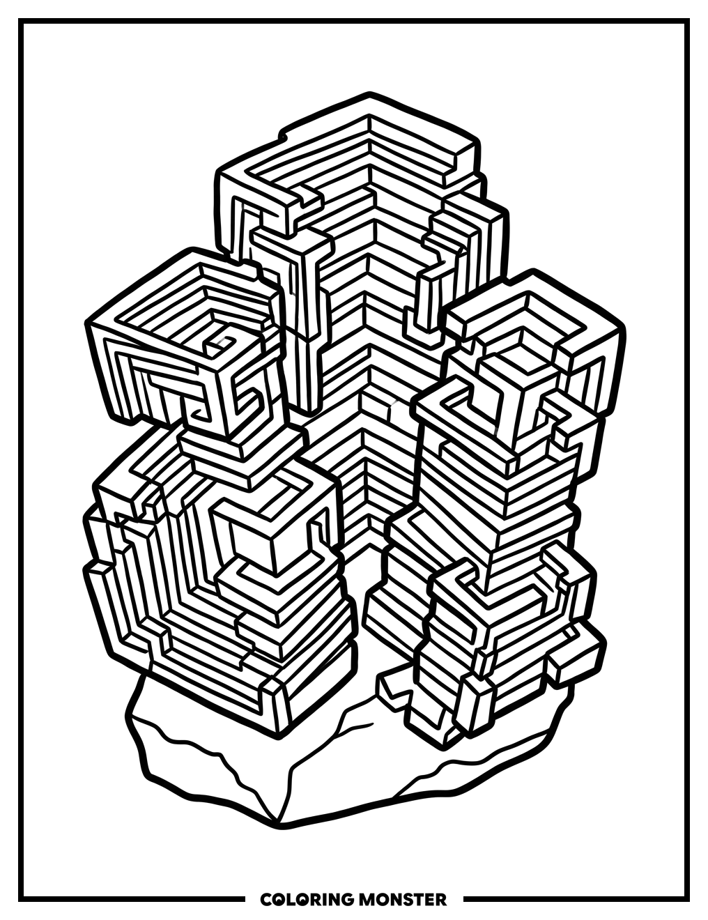 Bismuth Crystals Coloring Page