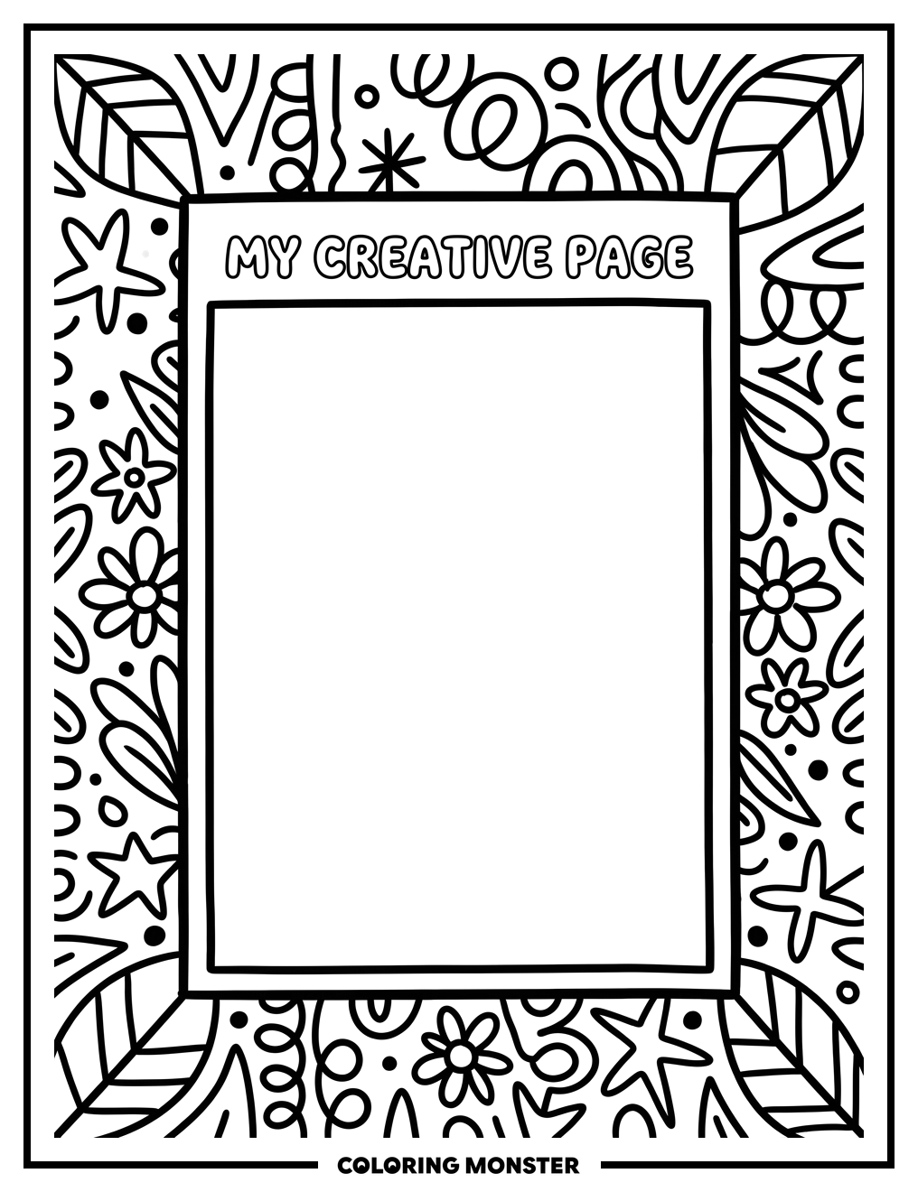 Blank Page Outline Coloring Page