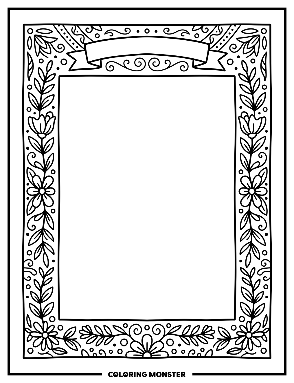Blank Page With Decorative Borders Coloring Page