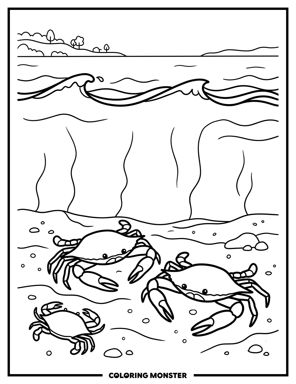 Blue Crabs in Chesapeake Bay Coloring Page